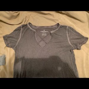Green/grey American eagle top